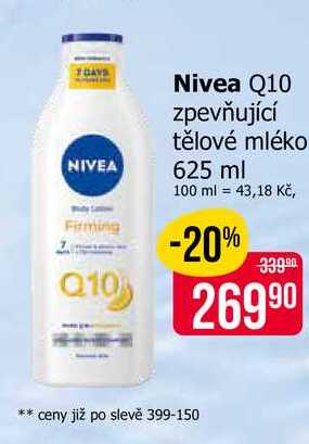 Nivea Q10 zpevňující tělové mléko 625 ml
