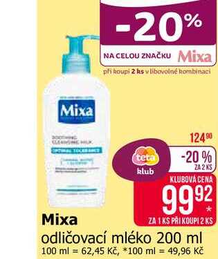 Mixa odličovací mléko 200 ml 
