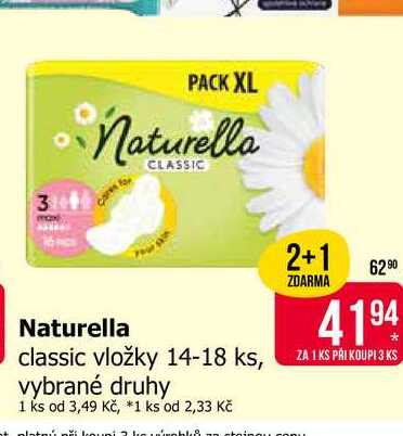 Naturella classic vložky 14-18 ks