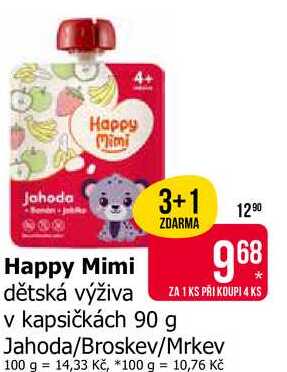Happy Mimi dětská výživa v kapsičkách 90 g 