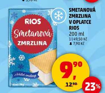 SMETANOVÁ ZMRZLINA V OPLATCE RIOS, 200 ml  
