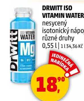 DRWITT ISO VITAMIN WATER nesycený isotonický nápoj různé druhy, 0,55 l