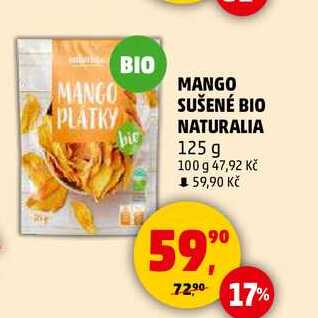 MANGO SUŠENÉ BIO NATURALIA, 125 g 