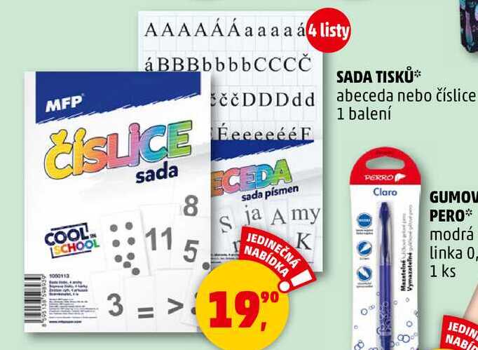 SADA TISKŮ abeceda nebo číslice, 1 balení  