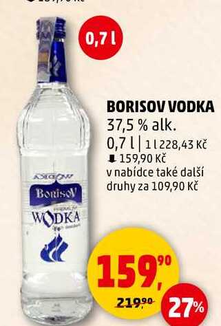 BORISOV VODKA 37,5 % alk., 0,7 l
