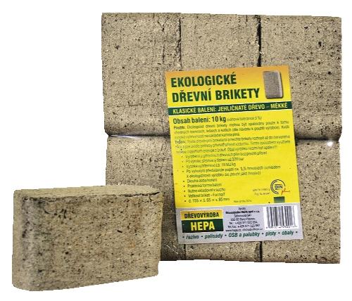 Dřevní brikety, 10 kg