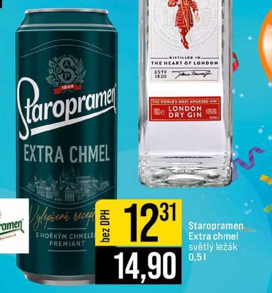 Staropramen Extra chmel světlý ležák 0,5l 