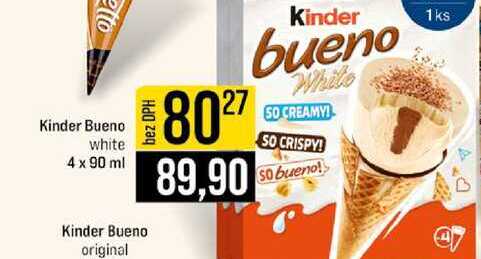 Kinder Bueno white 4 x 90 ml 