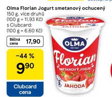 Olma Florian Jogurt smetanový ochucený, 150 g 
