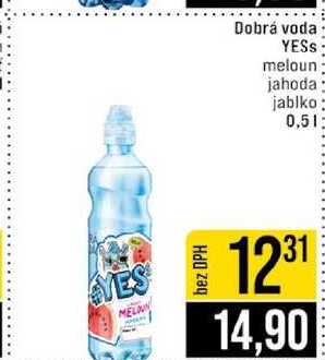 Dobrá voda YESS meloun jahoda jablko 0,5l