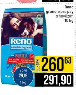 Reno granule pro psy s hovězím 10 kg 