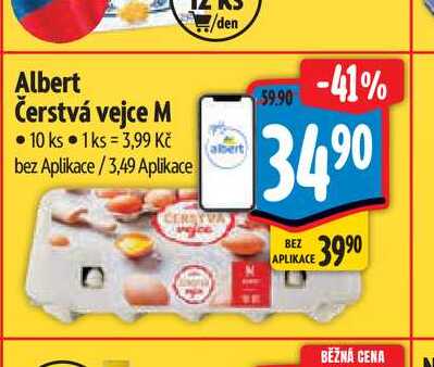 Albert Čerstvá vejce M 10 ks  