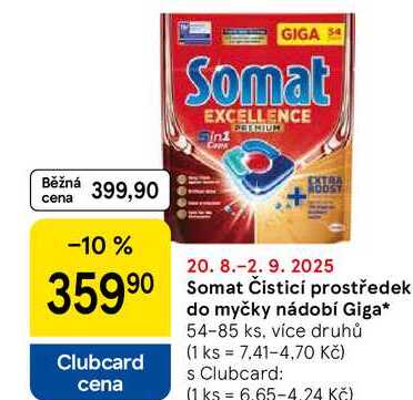 Somat Čisticí prostředek do myčky nádobí Giga, 54-85 ks, více druhů  