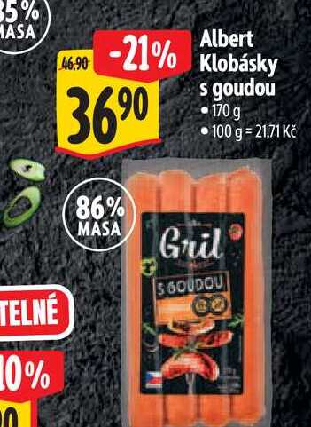  Albert Klobásky s goudou 170 g 