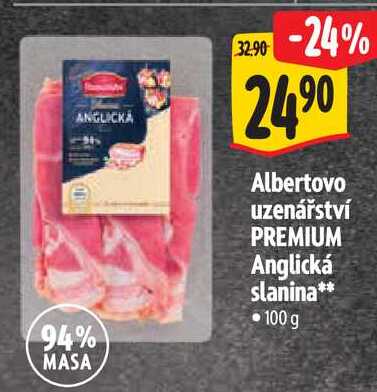   Albertovo uzenářství PREMIUM Anglická slanina 100 g 