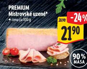 PREMIUM Mistrovské uzené, cena za 100 g 