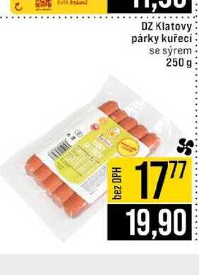 DZ Klatovy párky kuřecí se sýrem 250 g  