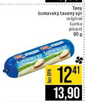 Tany šumavský tavený sýr original šunka pikant 90 g