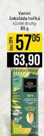 Vanini čokoláda hořká různé druhy 85 g