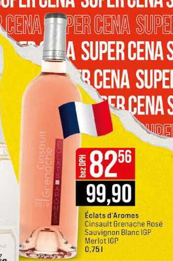Éclats d'Aromes DE Cinsault Grenache Rosé Sauvignon Blanc IGP Merlot IGP 0,75l 