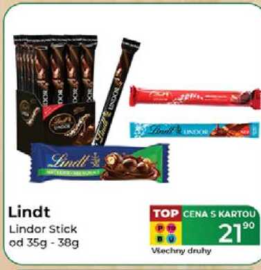 Lindt Lindor Stick od 35g - 38g 