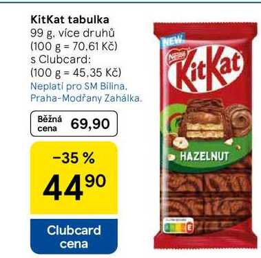 KitKat tabulka, 99 g, více druhů