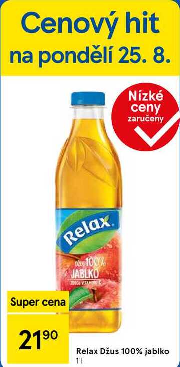 Relax Džus 100% jablko, 1 l 