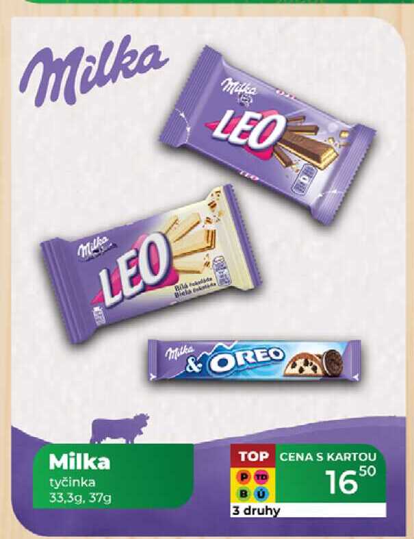 Milka tyčinka 33,3g, 37g  v akci