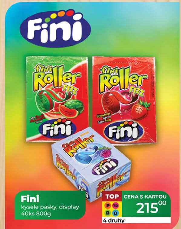 Fini Rall kyselé pásky, display 40ks 800g  