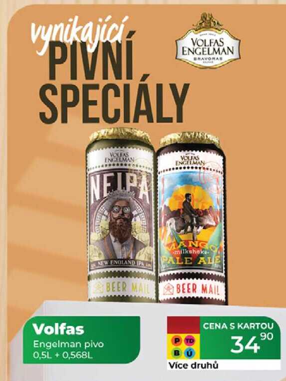 VOLFAS Engelman pivo 0,5L + 0,568L 