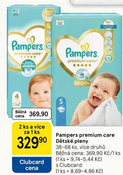 Pampers premium care Dětské pleny, 38-68 ks, více druhů 