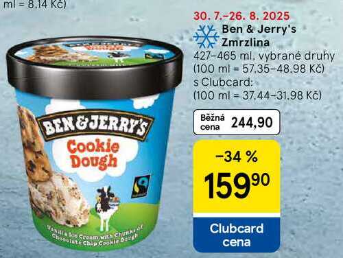 Ben & Jerry's Zmrzlina, 427-465 ml, vybrané druhy 