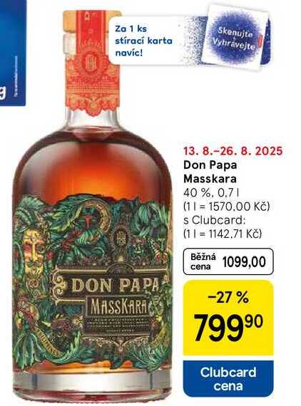Don Papa Masskara 40%, 0,7 l