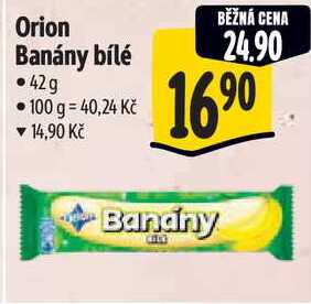 Orion Banány bílé, 42 g