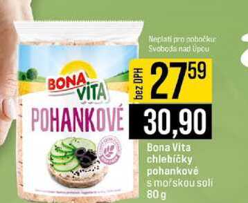 Bona Vita chlebíčky pohankovė s morskou soli 80 g 