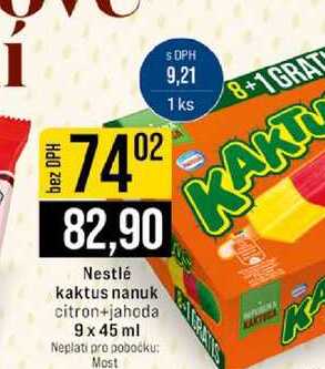 Nestlé kaktus nanuk citron+jahoda 9x 45 ml 