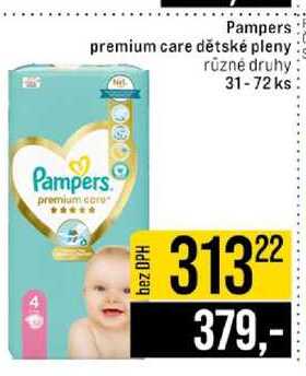Pampers premium care dětské pleny rūzné druhy 31-72 ks