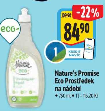 Nature's Promise Eco Prostředek na nádobí, 750 ml  