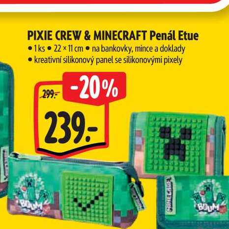 PIXIE CREW & MINECRAFT Penál Etue 