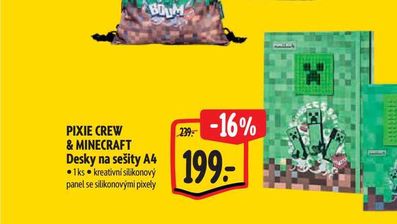   PIXIE CREW & MINECRAFT Desky na sešity A4 