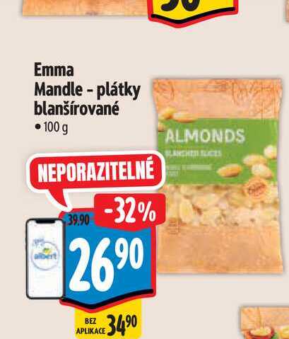 Emma Mandle - plátky blanšírované  100g 
