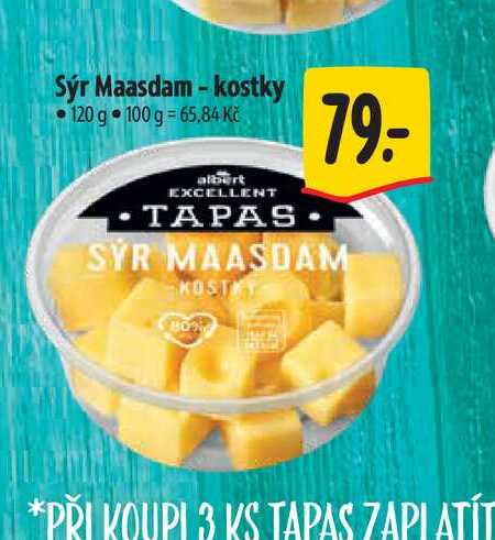Sýr Maasdam - kostky 120 g 