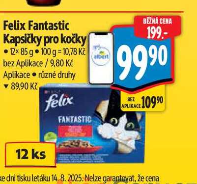 Felix Fantastic Kapsičky pro kočky 12x85 g  