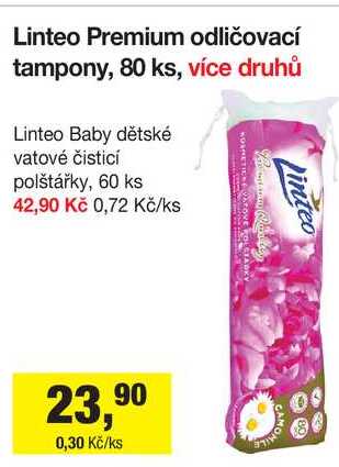 Linteo Baby dětské vatové čisticí polštářky, 60 ks 
