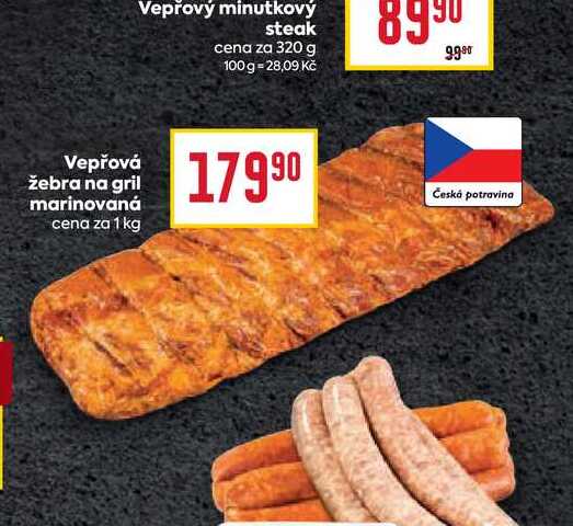 Vepřový minutkový steak cena za 320 g