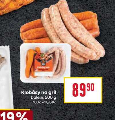 Klobásy na gril balení, 500 g