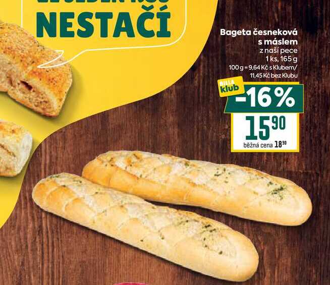 Bageta česneková s máslem z naší pece 1ks, 165 g 