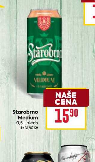 Starobrno Medium 0,51, plech