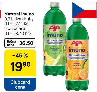 Mattoni Imuno, 0,7 l, dva druhy 