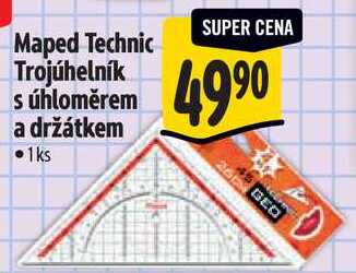 Maped Technic Trojúhelník s úhloměrem a držátkem  